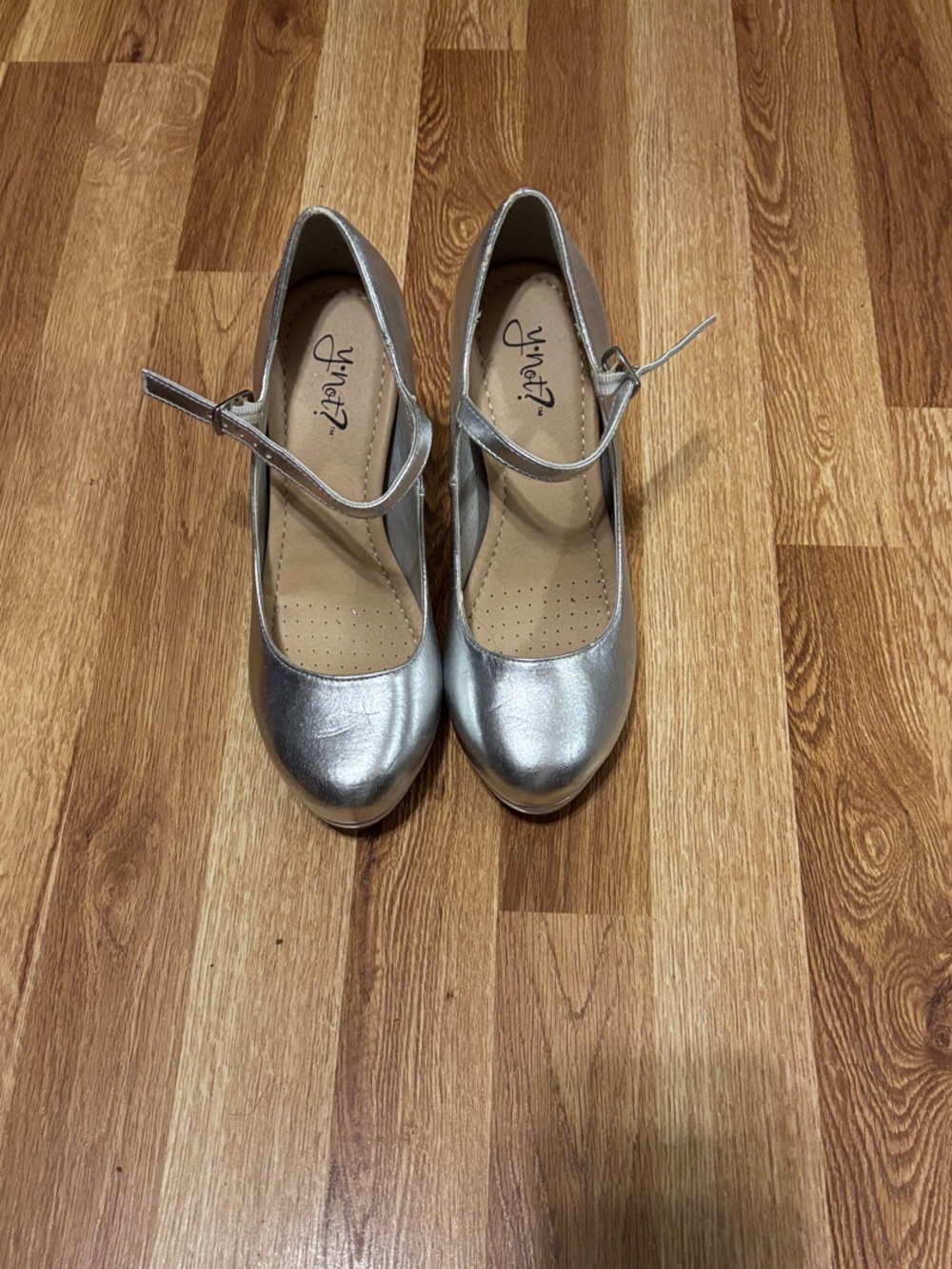 Metallic Silver Mary Jane Heels